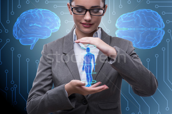 Futurisztikus távoli diagnosztika üzletasszony számítógép nő Stock fotó © Elnur