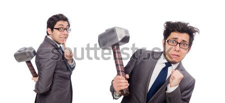 Geschäftsmann Dynamit isoliert weiß Mann Anzug Stock foto © Elnur