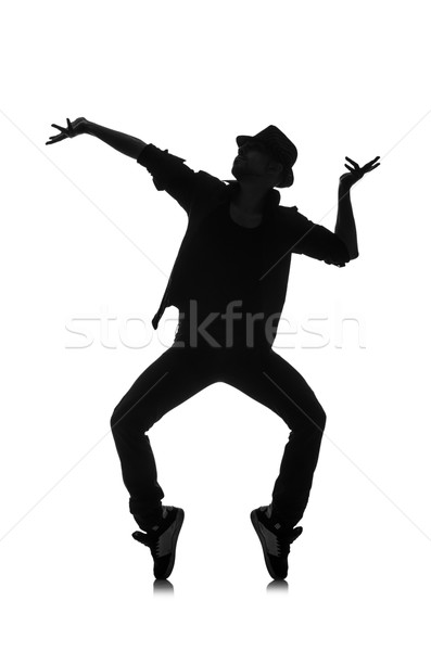 silhouette of male dancer isolated on white Stock photo © Elnur