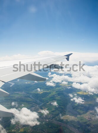 Airplane wing out of window Stock photo © Elnur