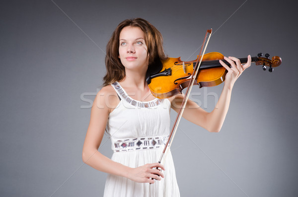 Donna artista violino musica legno concerto Foto d'archivio © Elnur