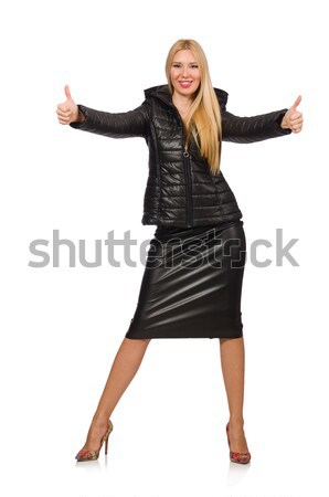 Woman giving thumbs up isolated on white Stock photo © Elnur