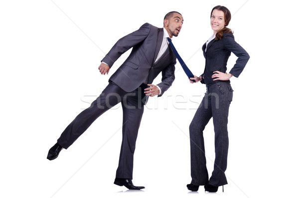 Office conflict between man and woman isolated on white Stock photo © Elnur