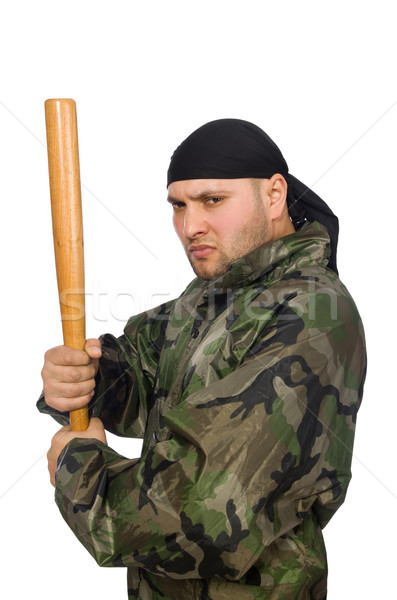 商业照片 #5697592young man in soldier uniform holding bludgeon