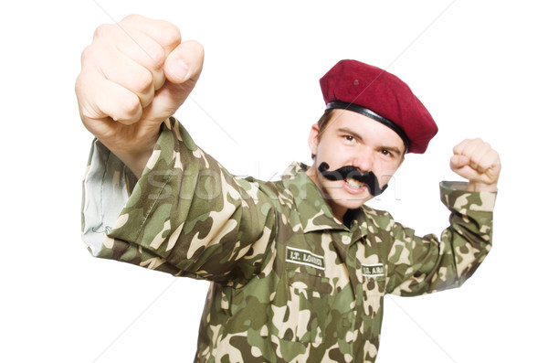 Funny soldier in military concept Stock photo © Elnur