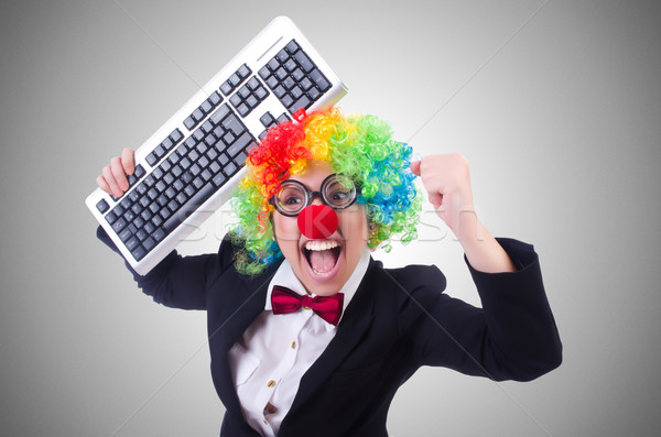 Funny clown klawiatury biały działalności biuro Zdjęcia stock © Elnur