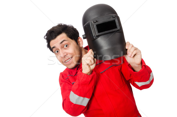 Funny welder isolated on white Stock photo © Elnur