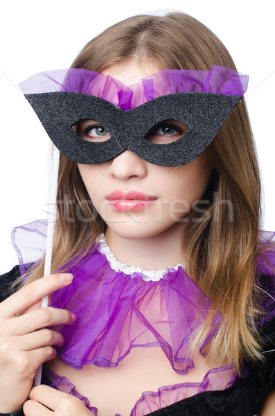 Girl with venetian mask isolated on white Stock photo © Elnur