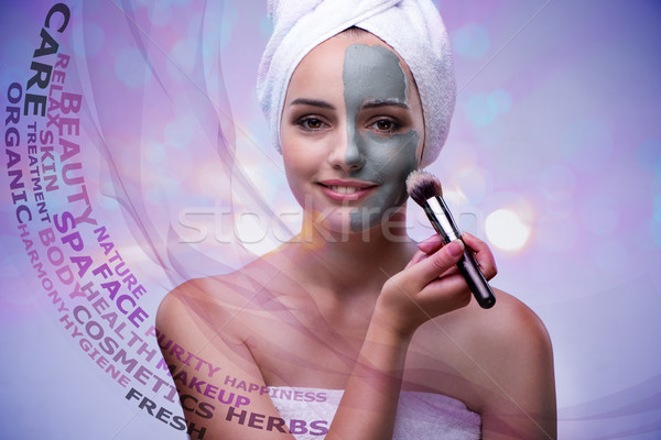 Stock photo: Young woman in beauty concept with abstract elements