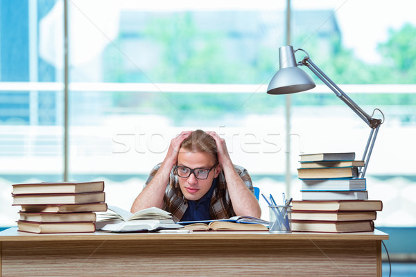 Young male student preparing for high school exams Stock photo © Elnur