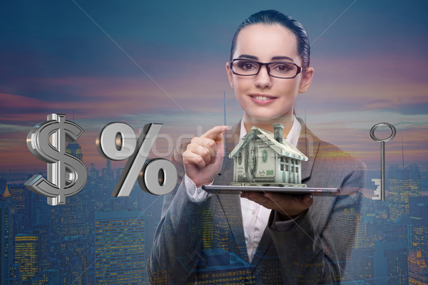 üzletasszony jelzálog üzlet nő iroda pénzügy Stock fotó © Elnur