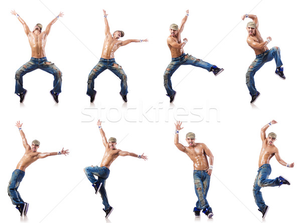 Tänzerin Tanz isoliert weiß nude Mann Stock foto © Elnur