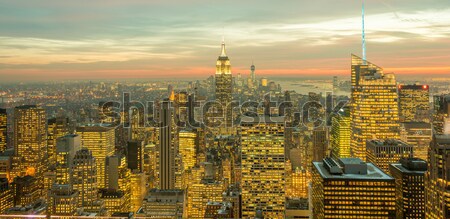 Vue nouvelle Manhattan coucher du soleil affaires ciel [[stock_photo]] © Elnur