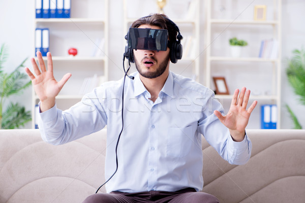Student gamer playing games at home Stock photo © Elnur