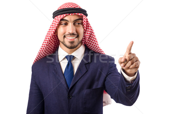 Stock fotó: Arab · férfi · kisajtolás · virtuális · gombok · üzlet
