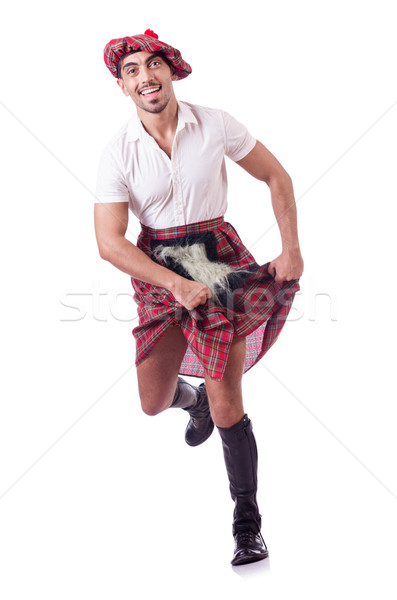 Scottish man dancing on white Stock photo © Elnur