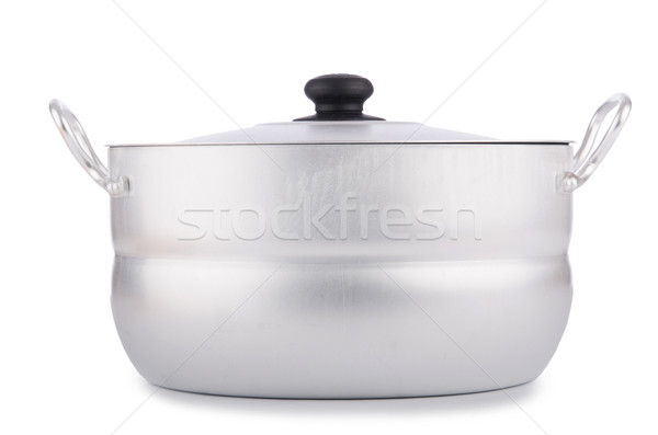 Foto stock: Aluminio · olla · aislado · blanco · alimentos · metal