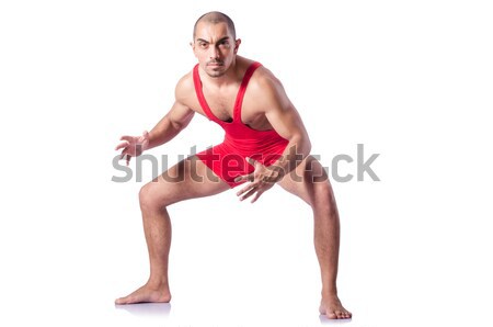 Young wrestler isolated on the white Stock photo © Elnur