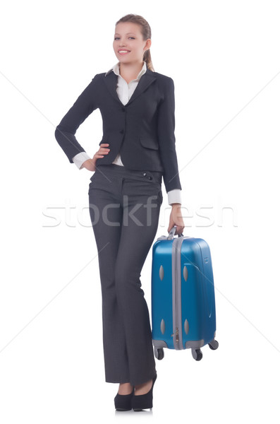 Businesswoman travelling isolated on white Stock photo © Elnur