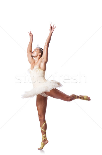 Stock photo: Muscular ballet performer in funny concept