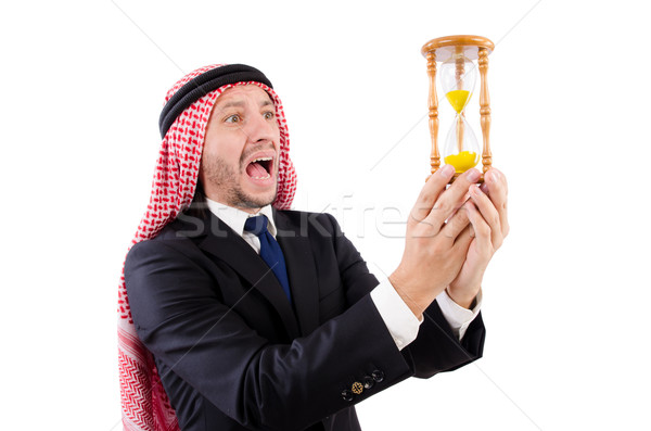 Arabes homme pense passage temps horloge Photo stock © Elnur