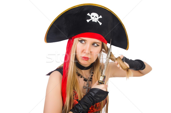 Woman pirate isolated on the white Stock photo © Elnur