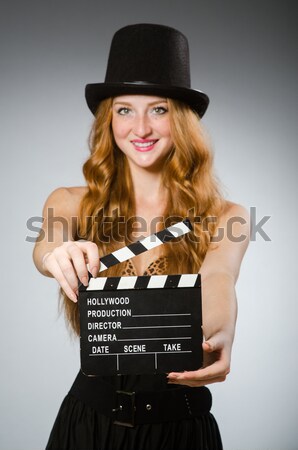 Foto stock: Mulher · bandido · filme · conselho · branco · segurança