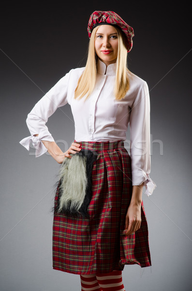 Woman in traditional scottish clothing Stock photo © Elnur