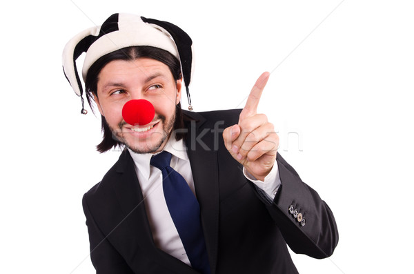 Funny clown businessman isolated on the white background Stock photo © Elnur