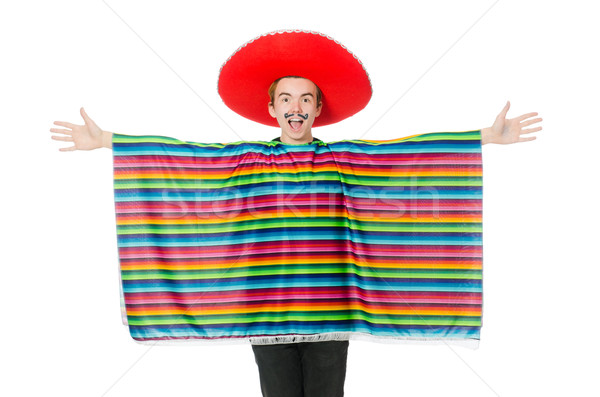 Drôle jeunes mexican faux moustache isolé Photo stock © Elnur