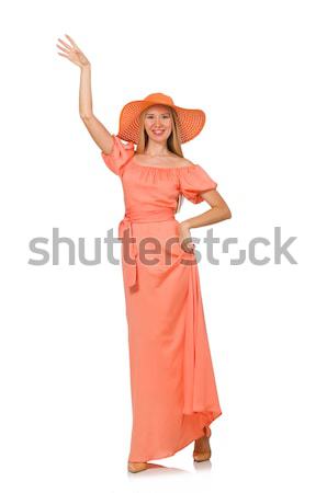 Young woman in pink romantic dress isolated on white Stock photo © Elnur