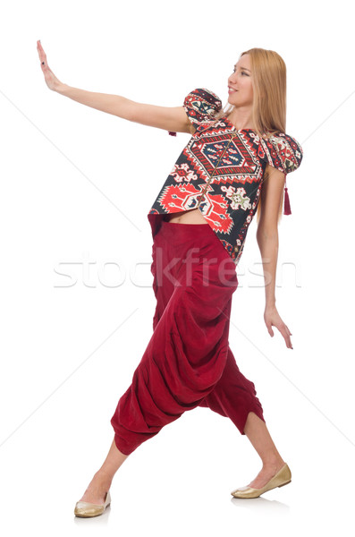 Woman in Azerbaijani ornament clothing isolated on white Stock photo © Elnur