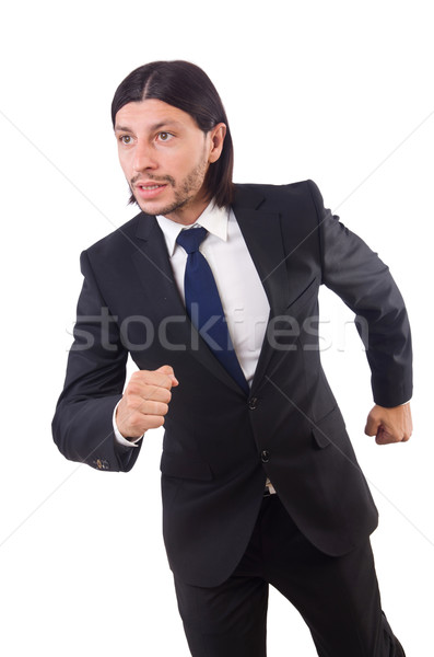 Businessman rushing isolated on the white background Stock photo © Elnur
