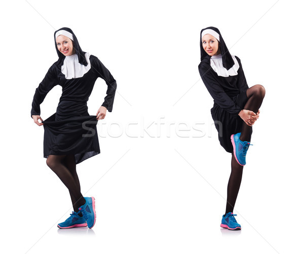 Nun isolated on the white background Stock photo © Elnur