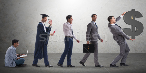Business concept with man progressing through stages Stock photo © Elnur