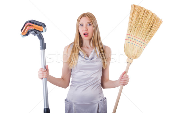 Woman doing housekeeping stuff at home Stock photo © Elnur