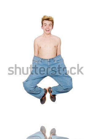 Funny man with trousers isolated on white Stock photo © Elnur