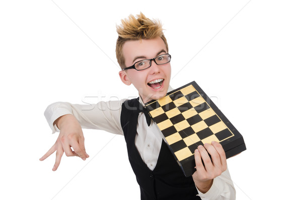 Funny chess player isolated on white Stock photo © Elnur