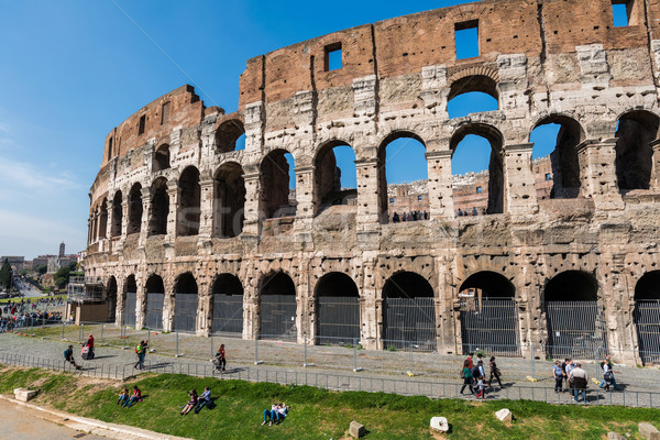 Famous colosseum on bright summer day Stock photo © Elnur