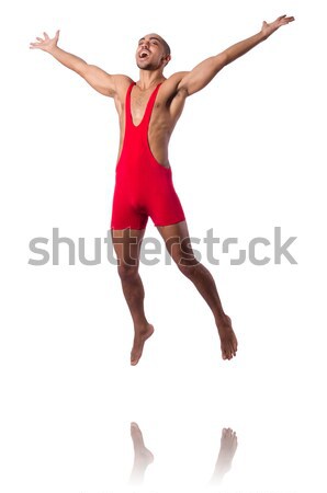 Wrestler in red dress isolated on the white Stock photo © Elnur