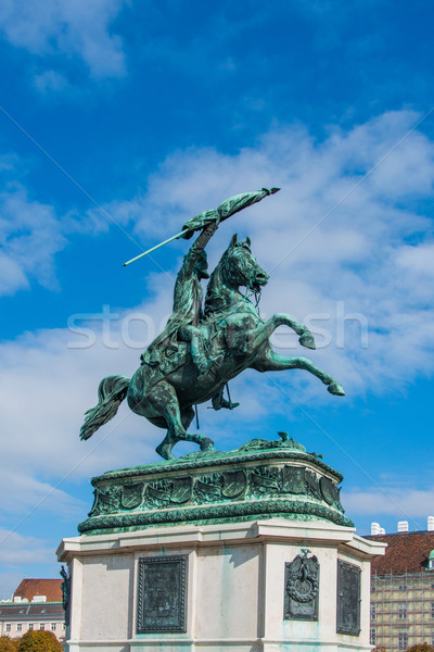 Statuie Viena Austria casă constructii oraş Imagine de stoc © Elnur