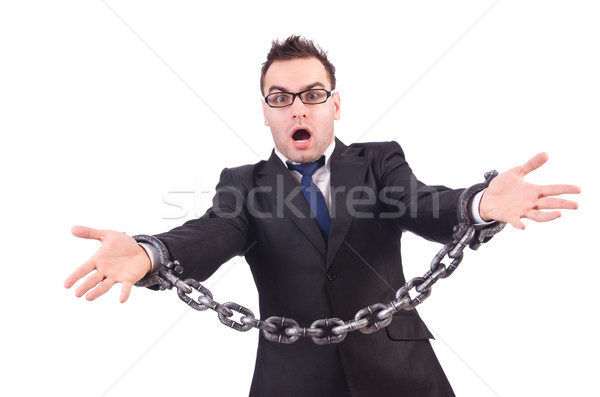 Businessman with chain isolated on the white Stock photo © Elnur
