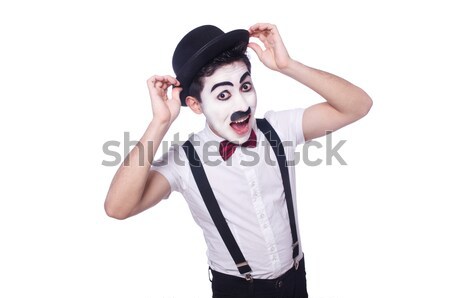 Stock photo: Prisoner in striped uniform on white