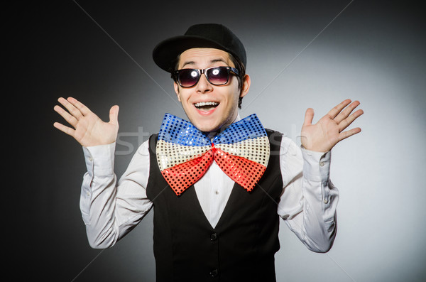 Funny man with giant bow tie Stock photo © Elnur