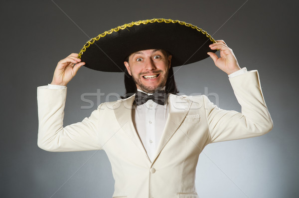 Stock foto: Person · tragen · Sombrero · hat · funny · Party