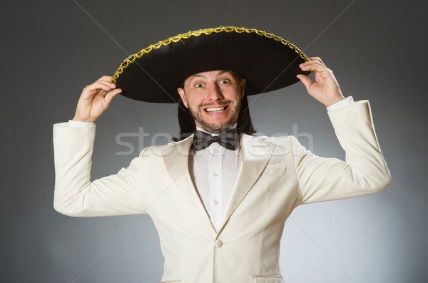 Person tragen Sombrero hat funny Party Stock foto © Elnur