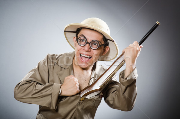 Funny hunter in hunting concept Stock photo © Elnur