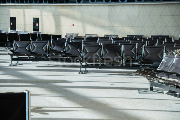 Stühle Flughafen Lounge Glas Metall Fenster Stock foto © Elnur