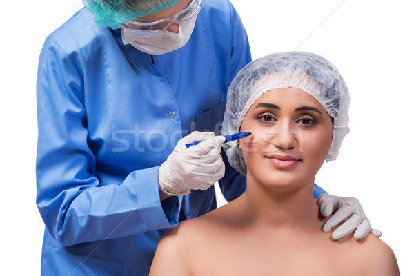 Genç kadın plastik cerrahi yalıtılmış beyaz kadın yüz Stok fotoğraf © Elnur