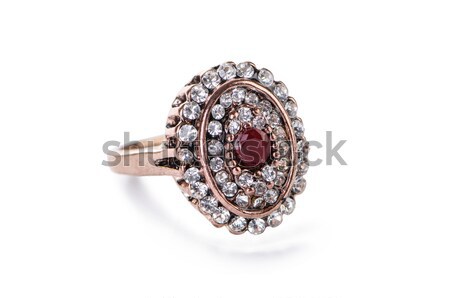 Oro joyas anillo aislado blanco cadena Foto stock © Elnur